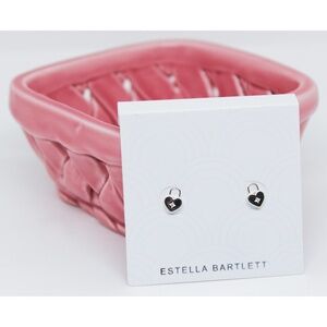 NWT Estella Bartlett Heart Padlock Stud Earrings